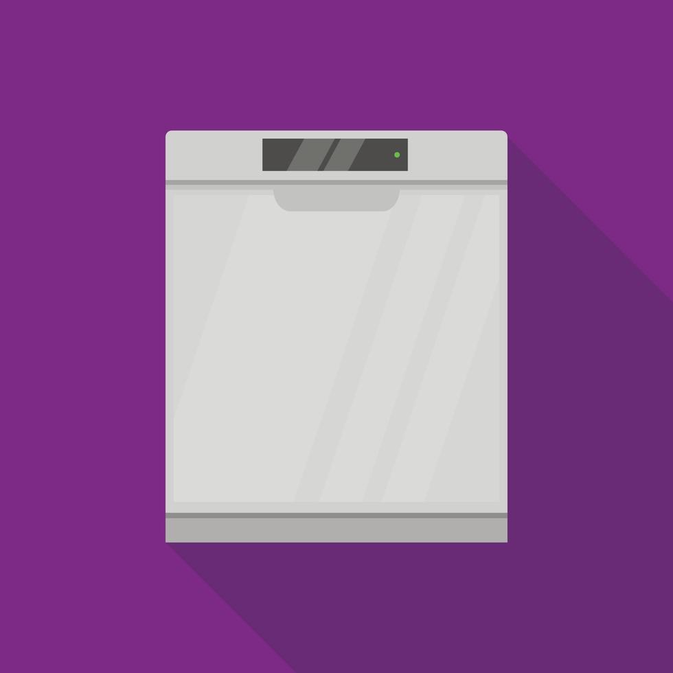 Closed dishwasher icon, flat style vector