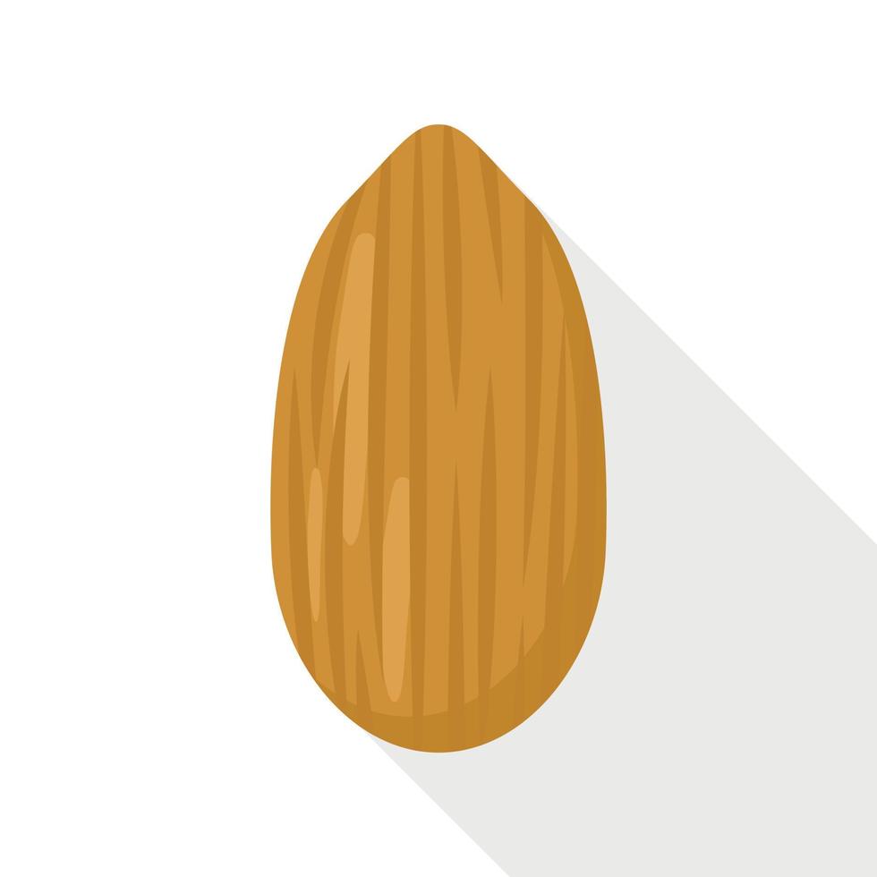 Eco almond icon, flat style vector