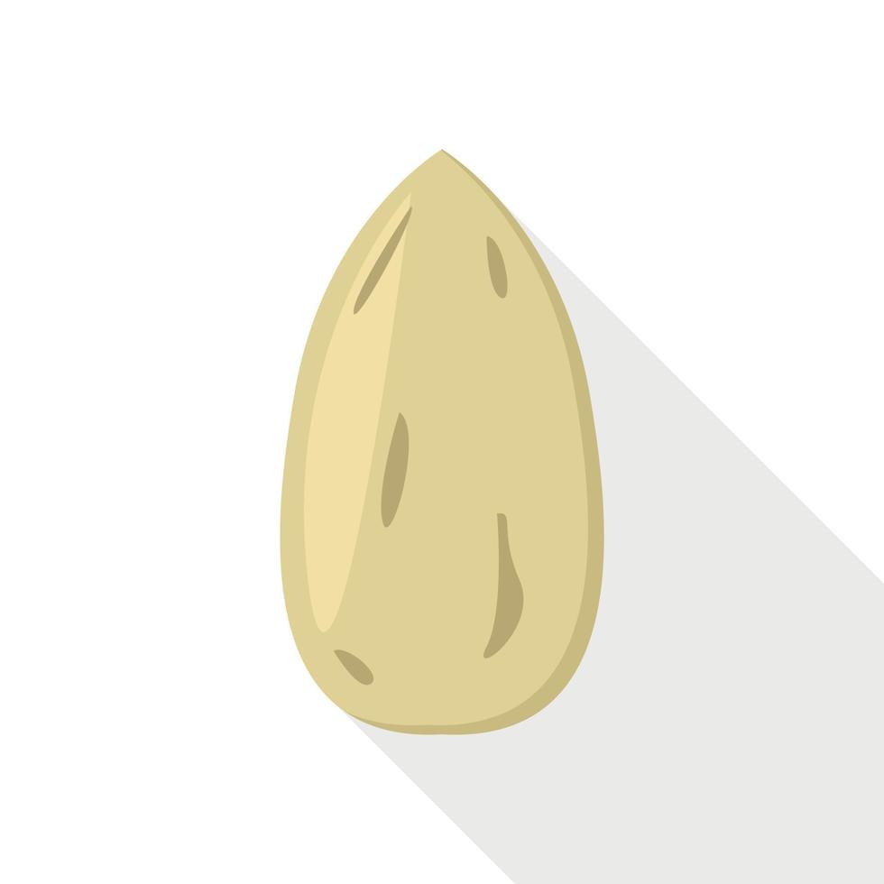 Fresh almond nut icon, flat style vector