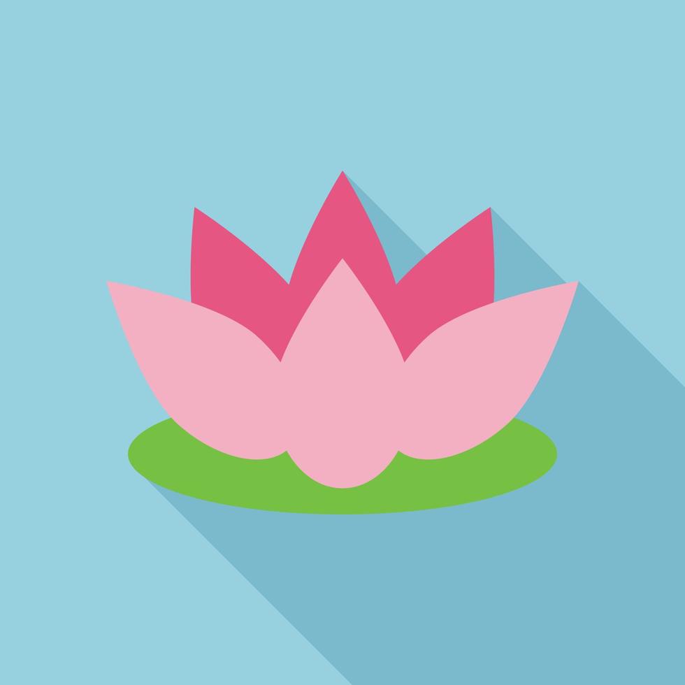 Lotus flower icon, flat style vector