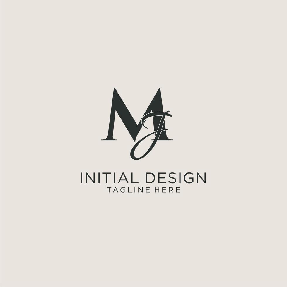 Initials MJ letter monogram with elegant luxury style. Corporate identity and personal logo vector