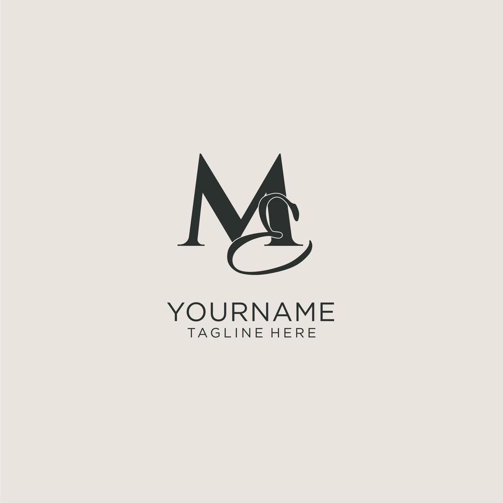 Initials ME letter monogram with elegant luxury style. Corporate identity and personal logo vector