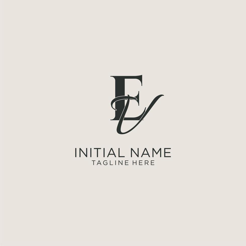 Initials EV letter monogram with elegant luxury style. Corporate identity and personal logo vector