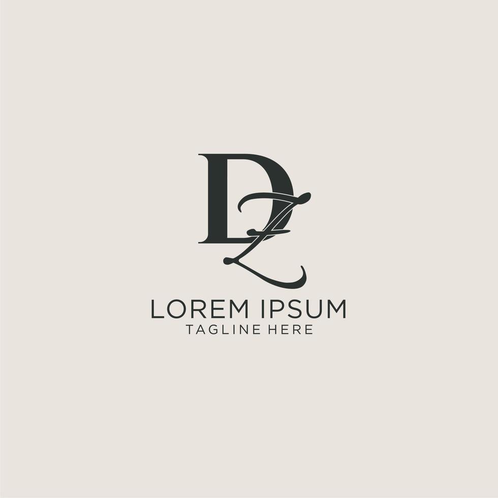 Initials DZ letter monogram with elegant luxury style. Corporate identity and personal logo vector