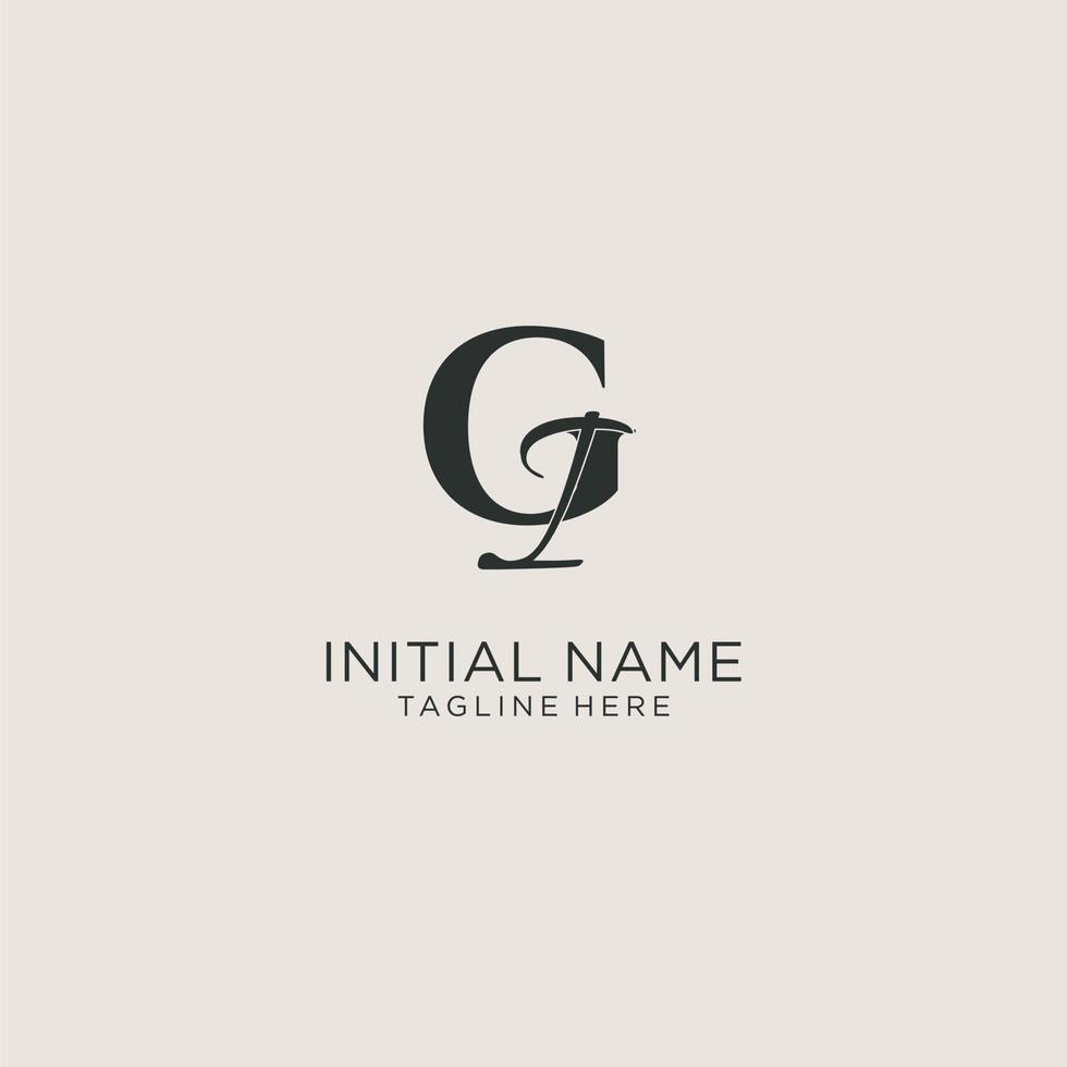 Initials GI letter monogram with elegant luxury style. Corporate identity and personal logo vector