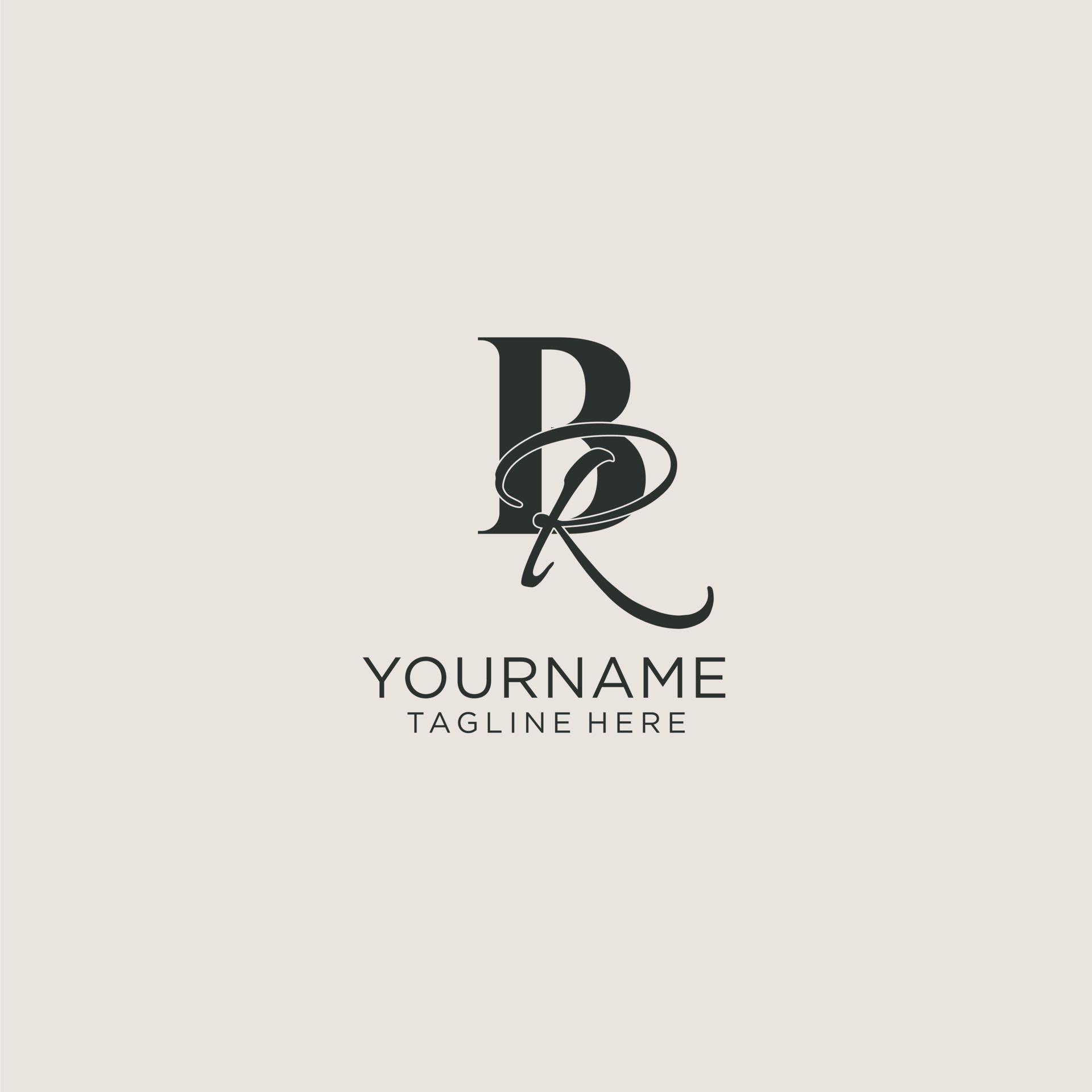 Initials BR letter monogram with elegant luxury style. Corporate ...