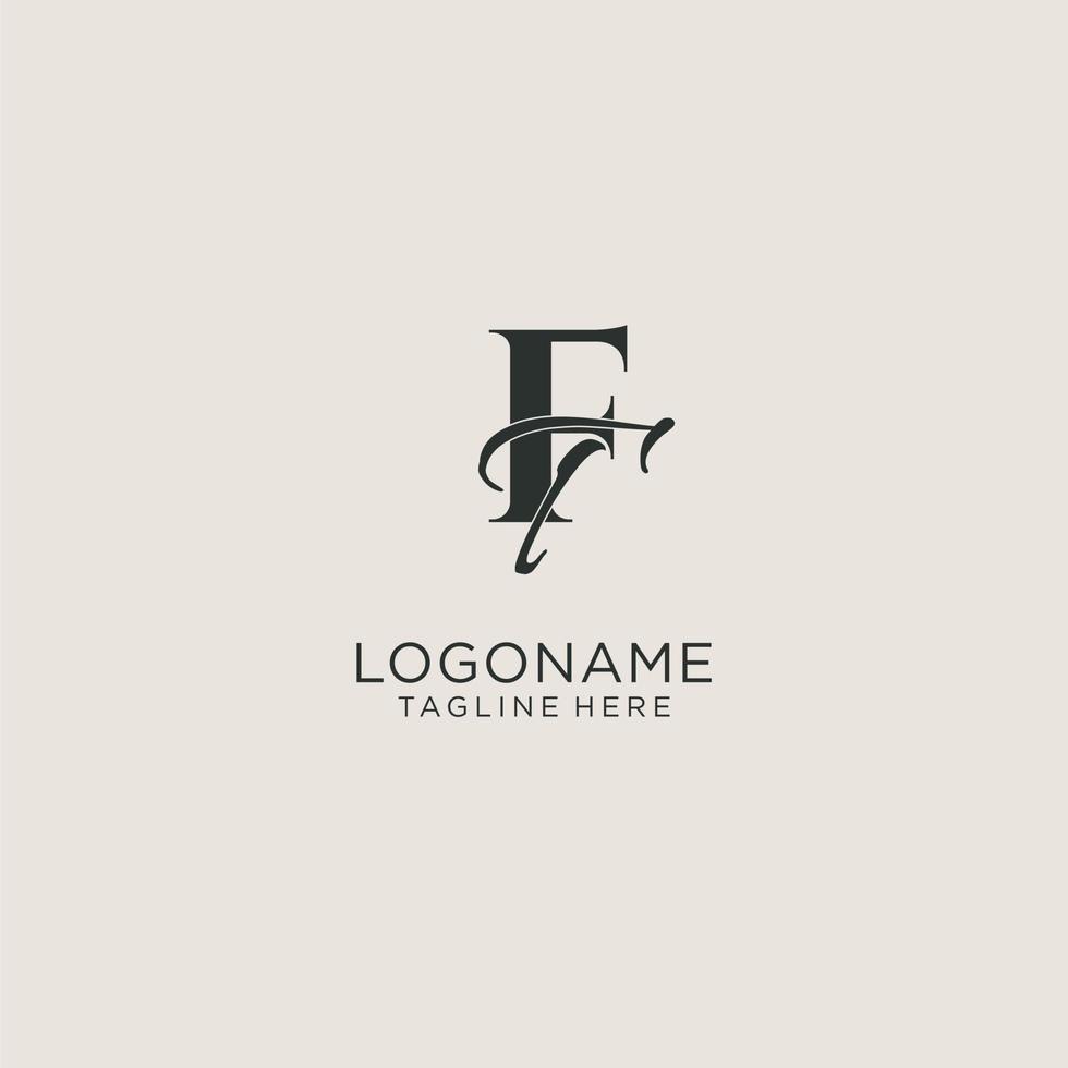Initials FT letter monogram with elegant luxury style. Corporate identity and personal logo vector
