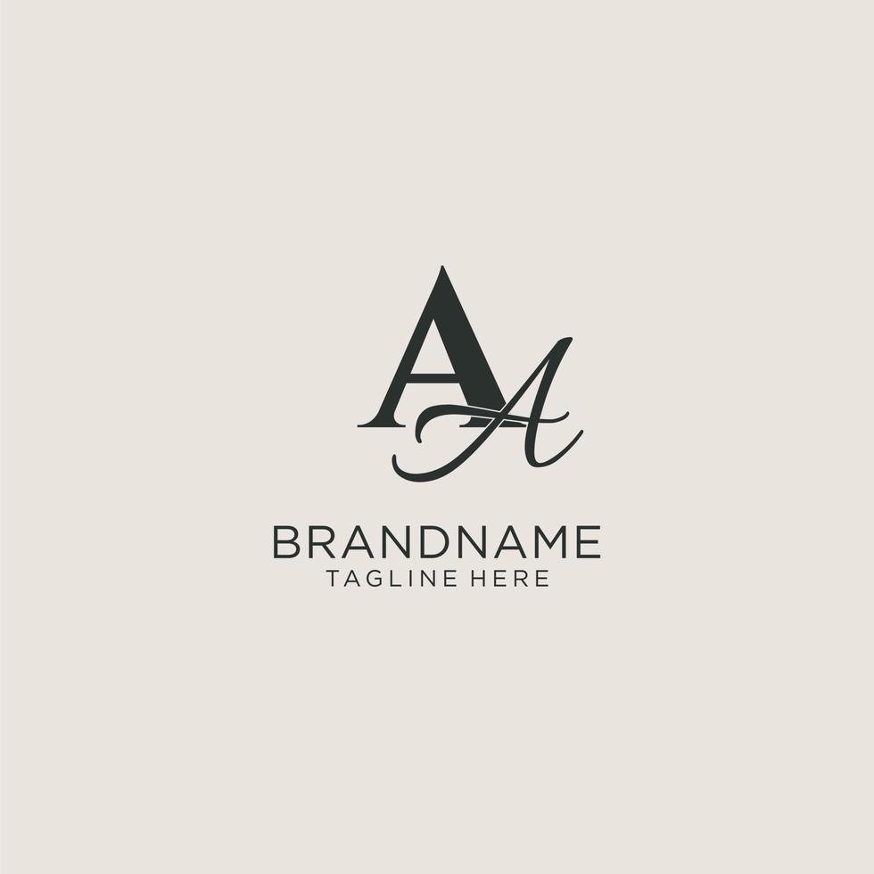 Initials AA letter monogram with elegant luxury style. Corporate identity and personal logo vector