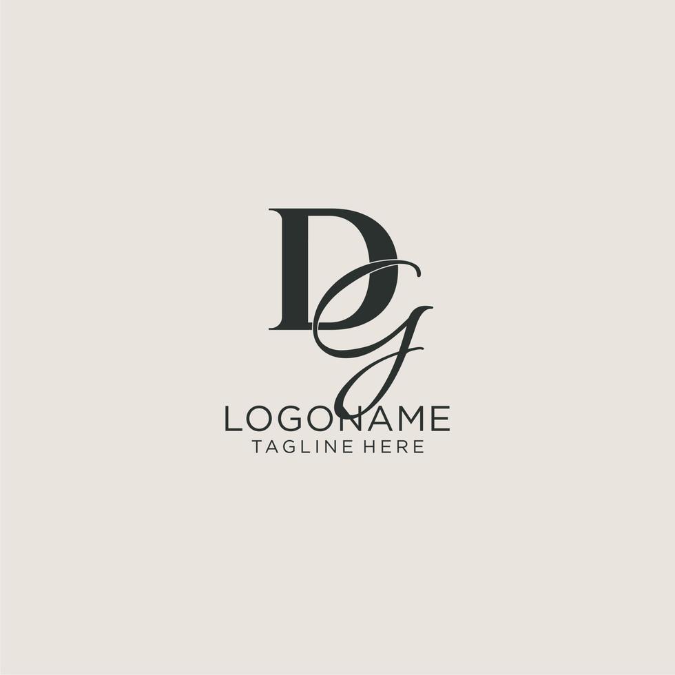 Initials DG letter monogram with elegant luxury style. Corporate identity and personal logo vector