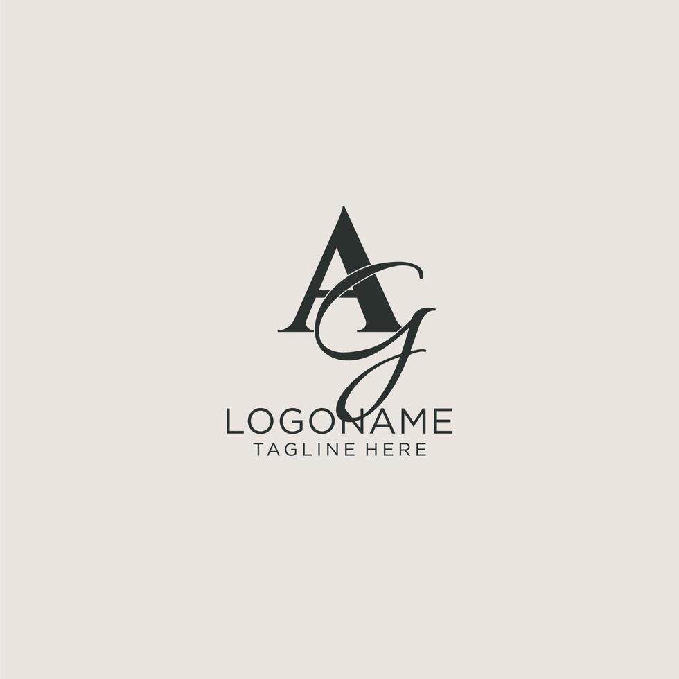 monograma de letras iniciales ag con elegante estilo de lujo. identidad corporativa y logotipo personal vector