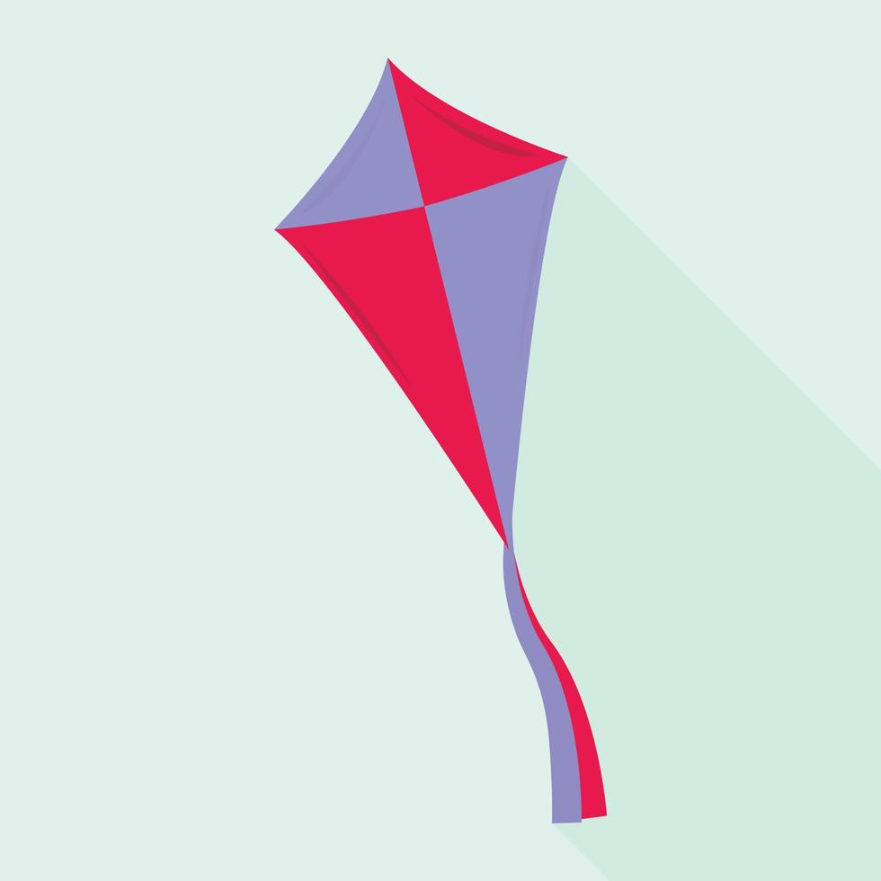 Violet red kite icon, flat style vector