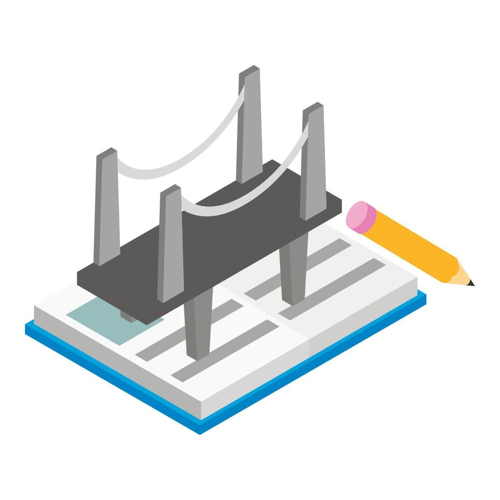 Architecture icon, isometric style vector