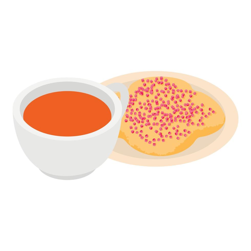 Perfect dessert icon, isometric style vector