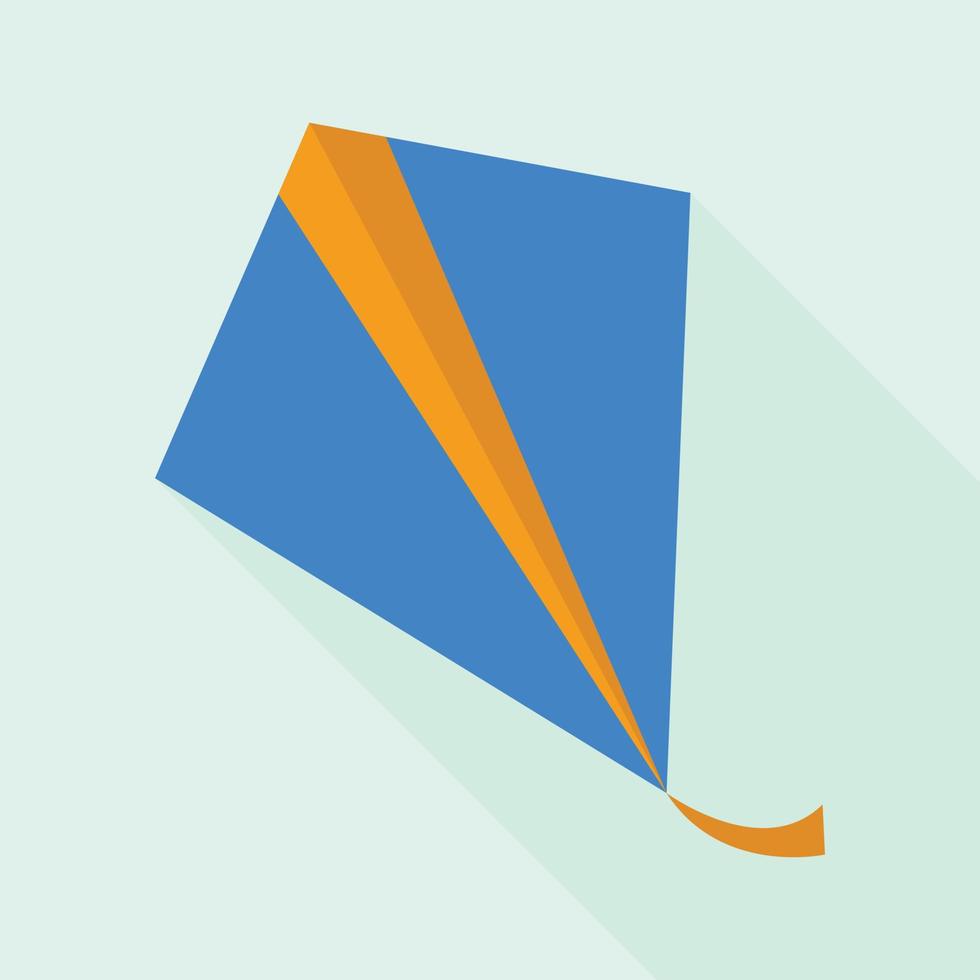 Blue orange kite icon, flat style vector
