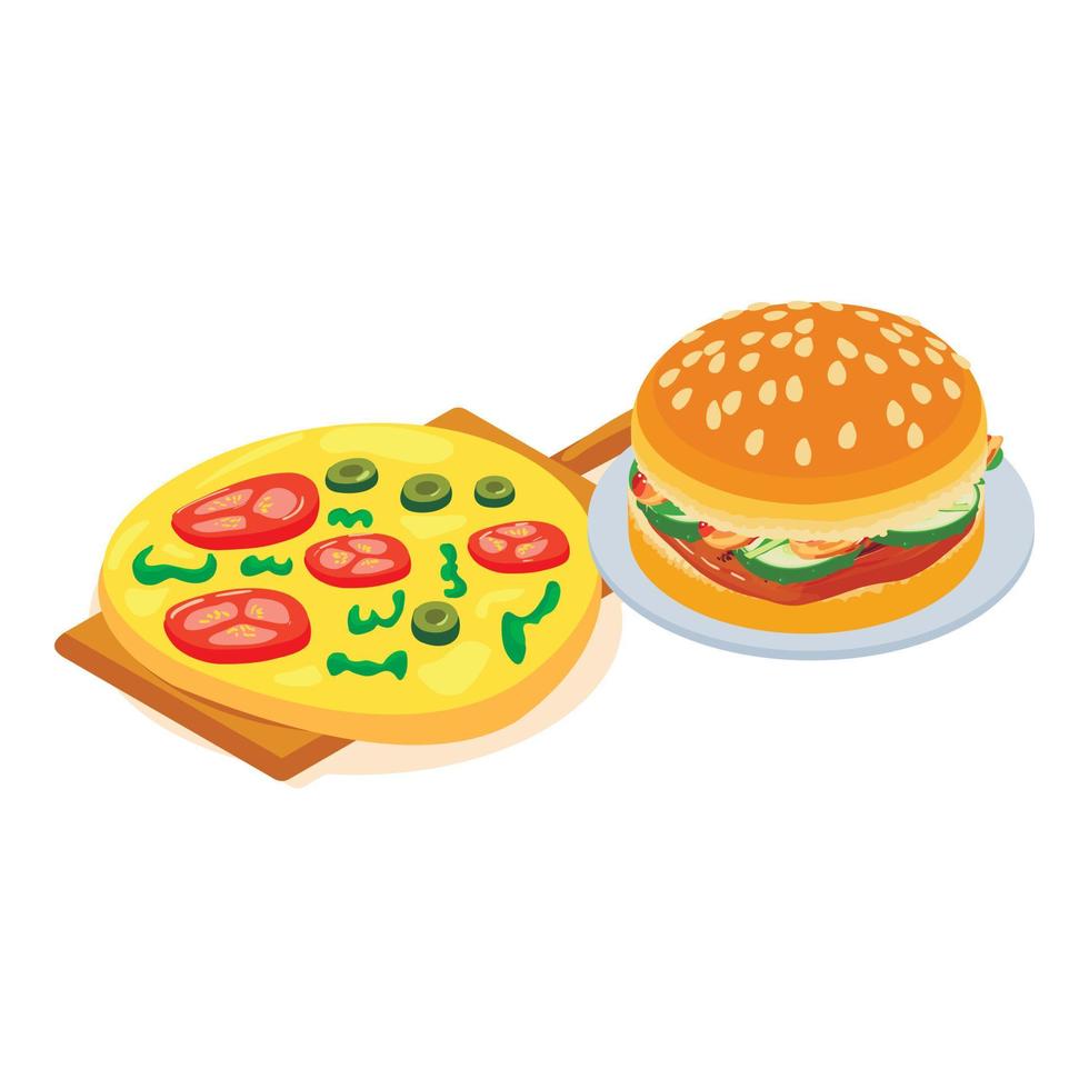 icono de comida rápida, estilo isométrico vector