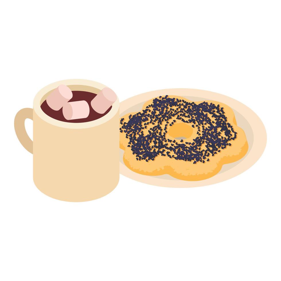 Original breakfast icon, isometric style vector