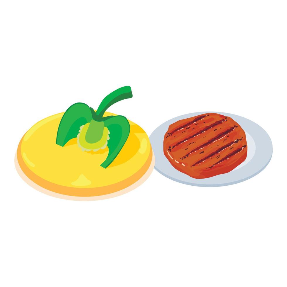 Barbecue time icon, isometric style vector