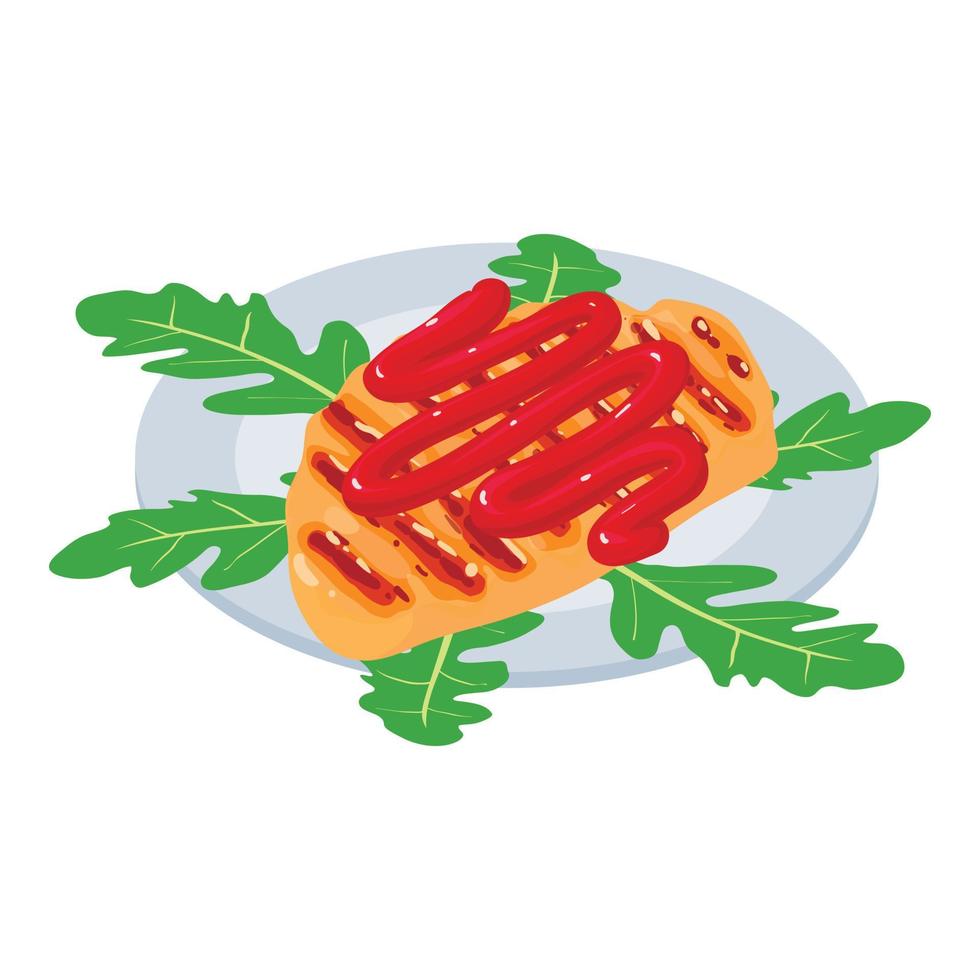 Barbecue food icon, isometric style vector