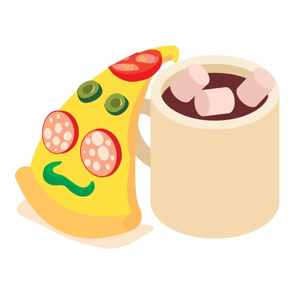 icono de almuerzo rápido, estilo isométrico vector