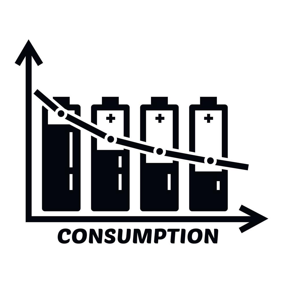 Energy battery consumption icon, simple style vector