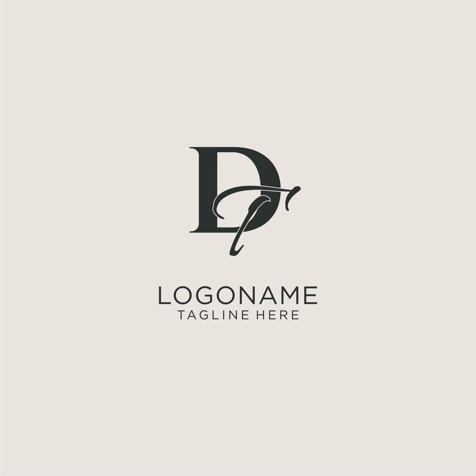 Initials DT letter monogram with elegant luxury style. Corporate identity and personal logo vector