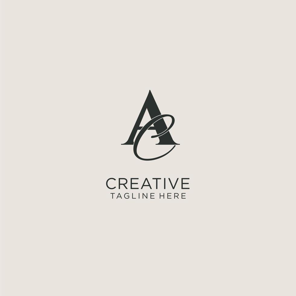 Initials AC letter monogram with elegant luxury style. Corporate identity and personal logo vector