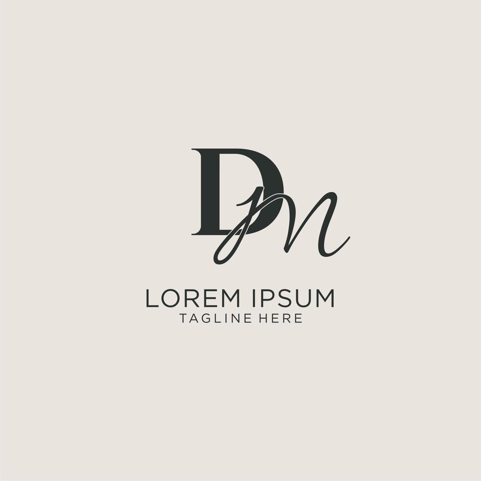 Initials DM letter monogram with elegant luxury style. Corporate identity and personal logo vector