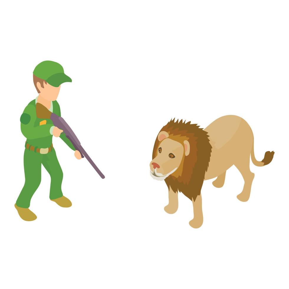 African safari icon, isometric style vector