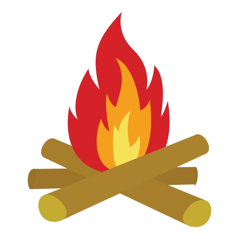 icono de hoguera ardiente, estilo plano vector