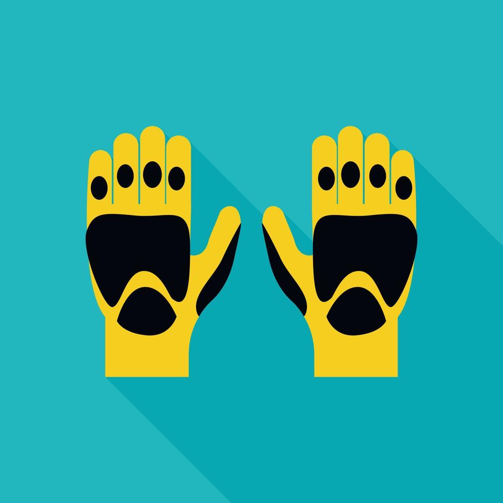 icono de guantes de kayak, estilo plano vector