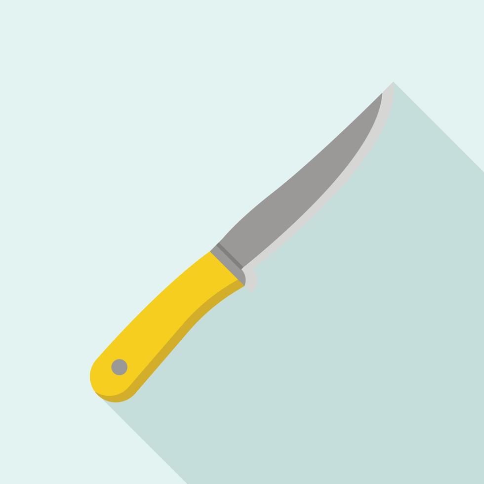 icono de cuchillo de camping, tipo plano vector