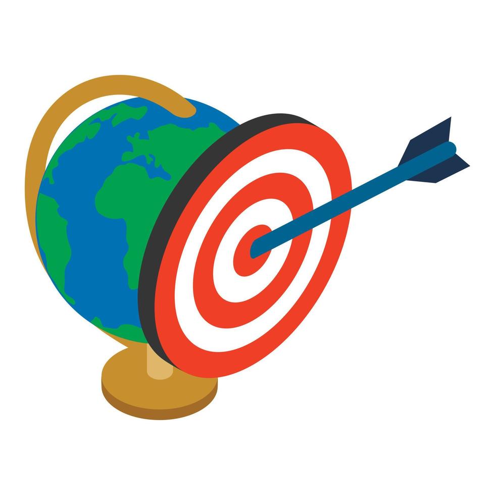 Geo targeting icon, isometric style vector