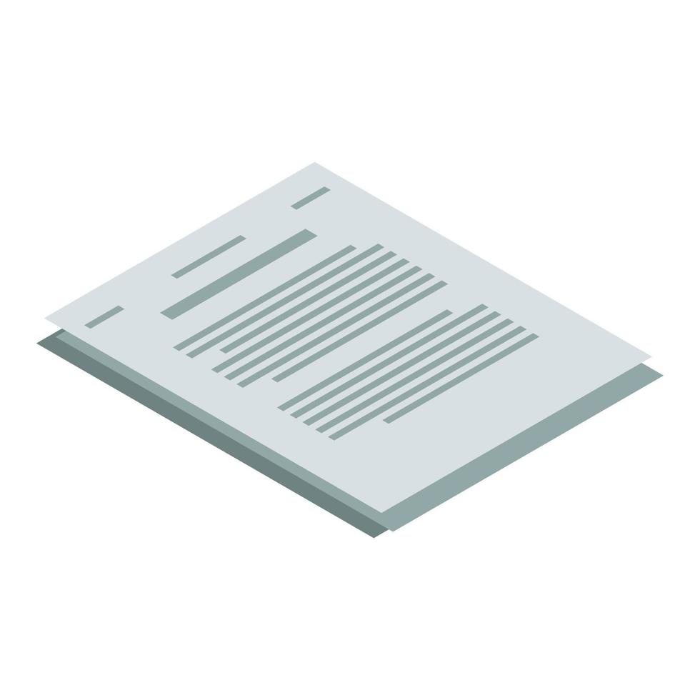 Tax paper icon, isometric style vector