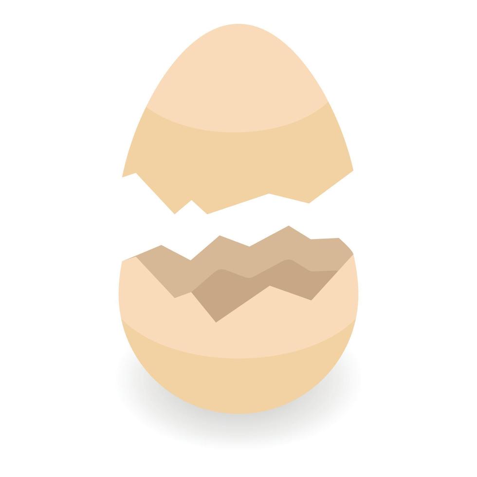 Two parts eggshell icon, isometric style vector
