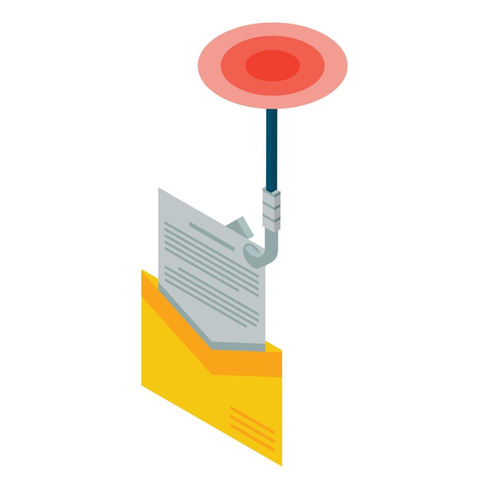 Mail phishing icon, isometric style vector