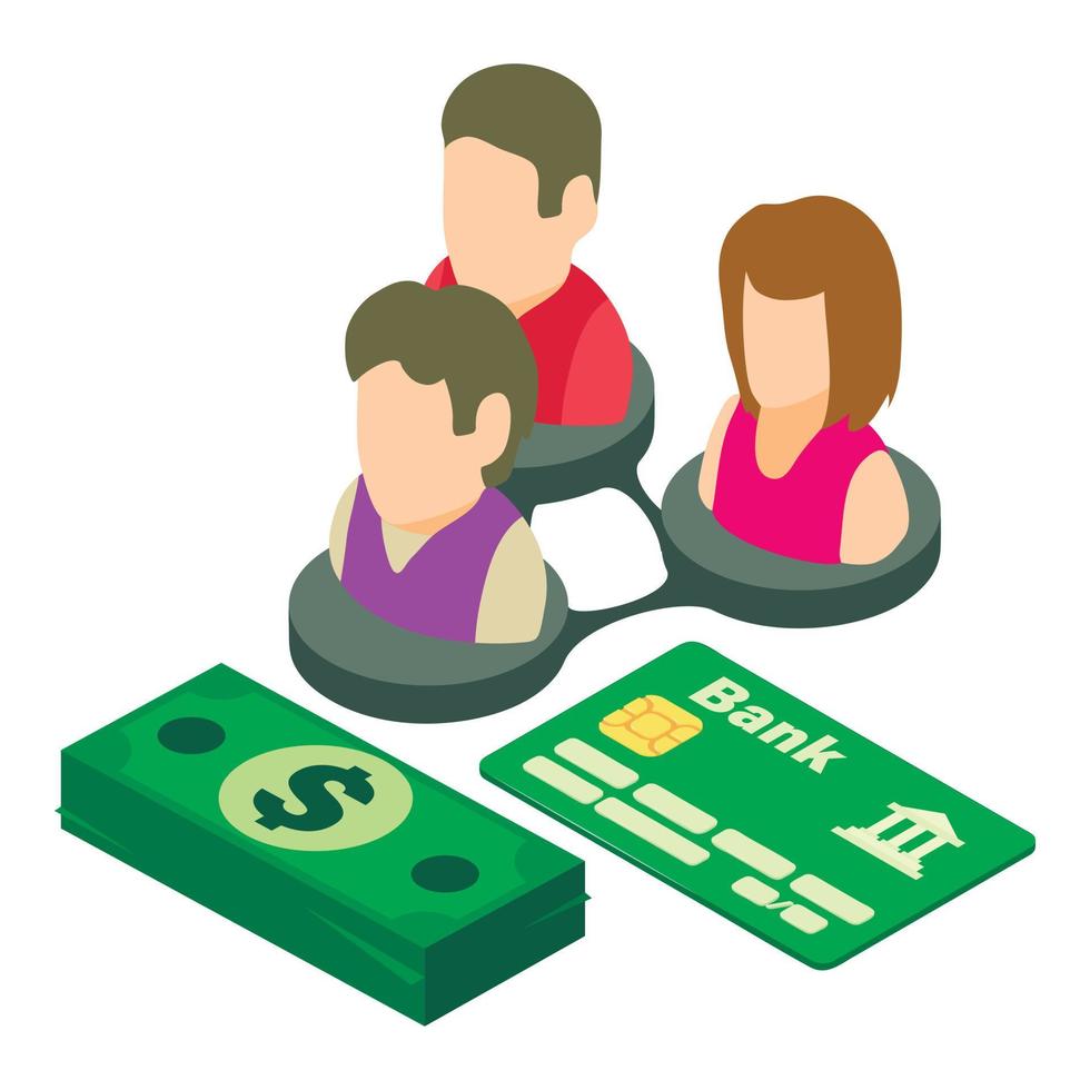 Banking service icon, isometric style vector
