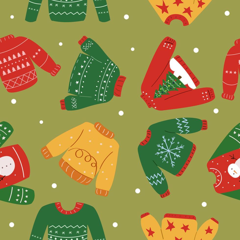 Warm Ugly Sweater For Cold Winter vector