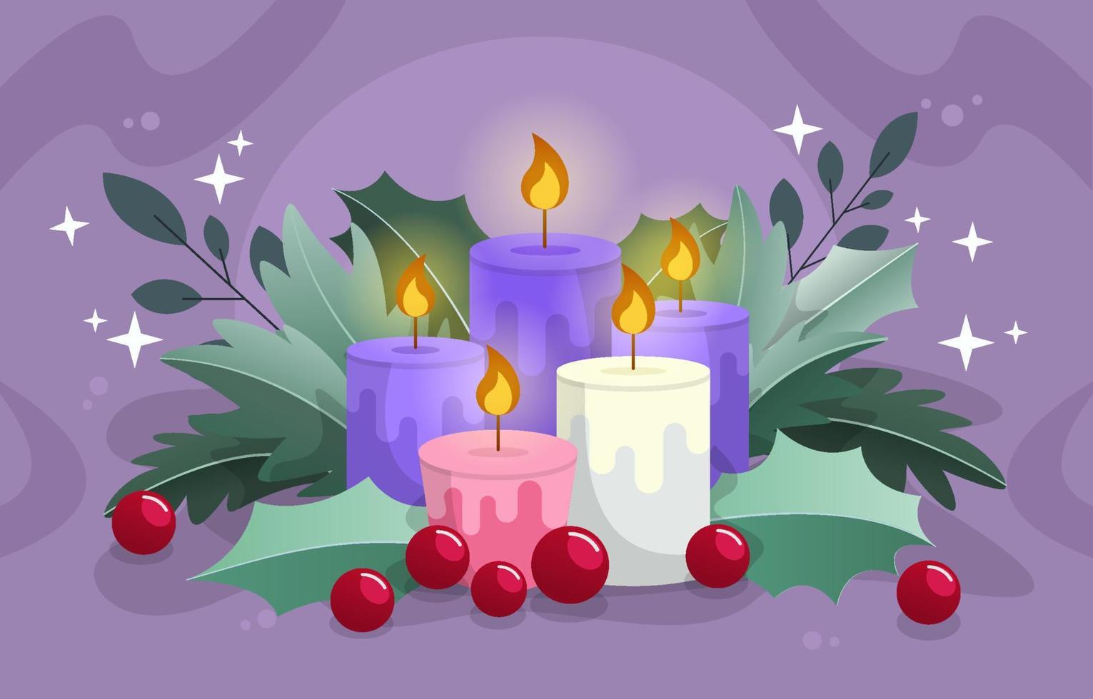 Light The Candles On Advent Day vector