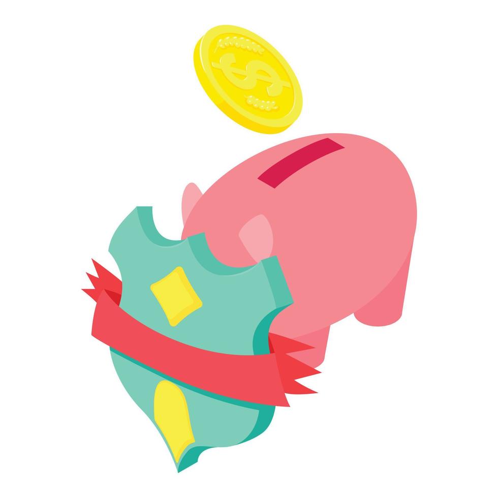 Protect savings icon, isometric style vector