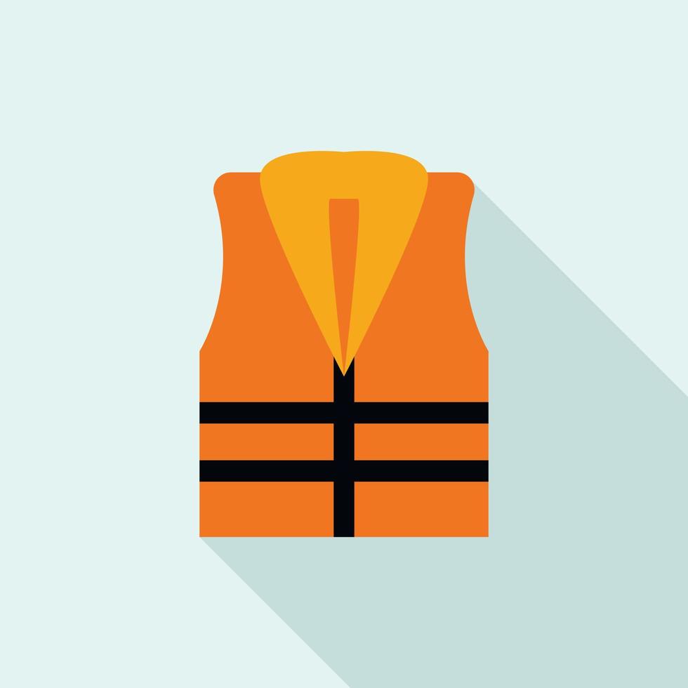 Rescue vest icon, flat style vector