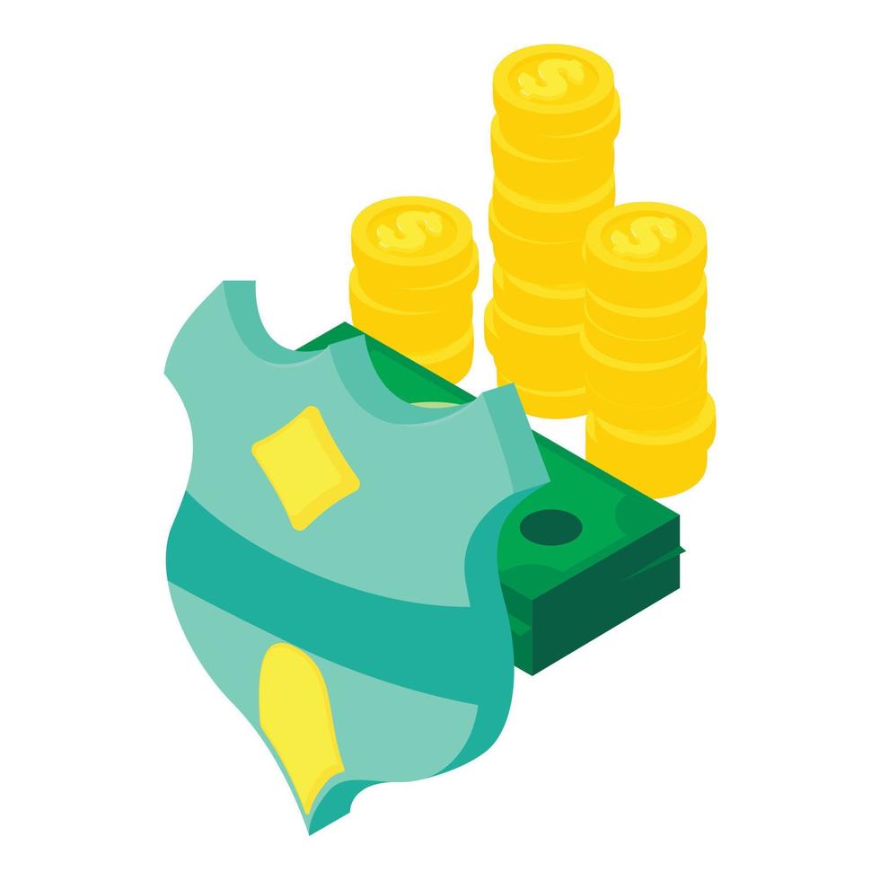 Financial insurance icon, isometric style vector