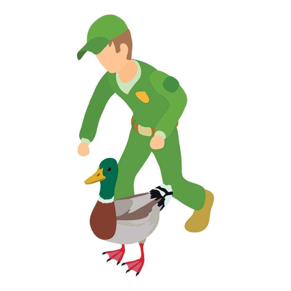 Bird care icon, isometric style vector