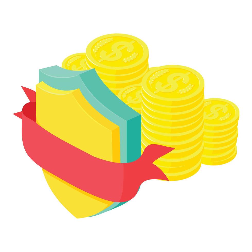 Secure investment icon, isometric style vector