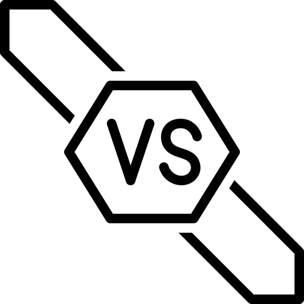 icono de línea para versus vector