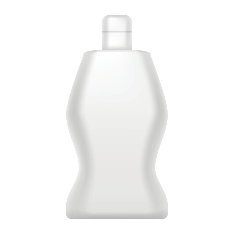 Shampoo shower bottle icon, realistic style vector