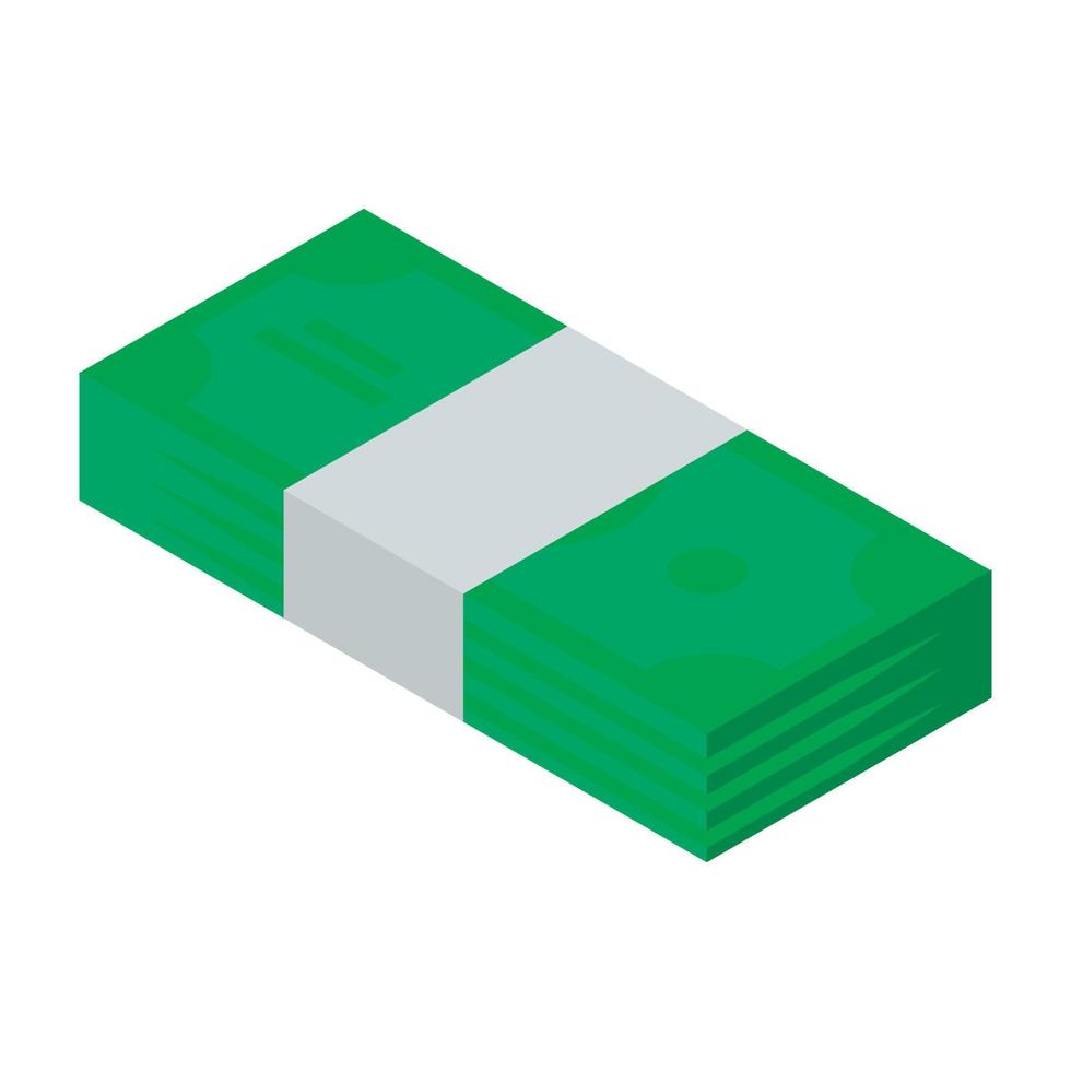 Packed dollar icon, isometric style vector