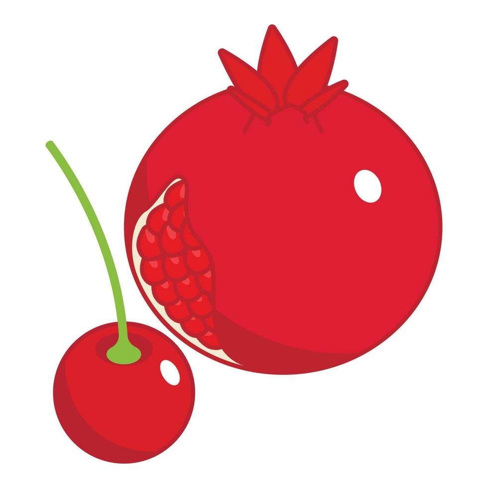 icono de fruta roja, estilo isométrico vector