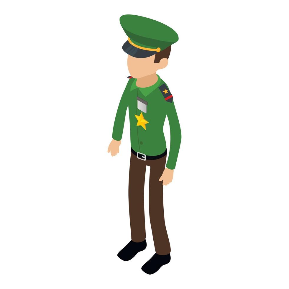 Army general icon, isometric style vector