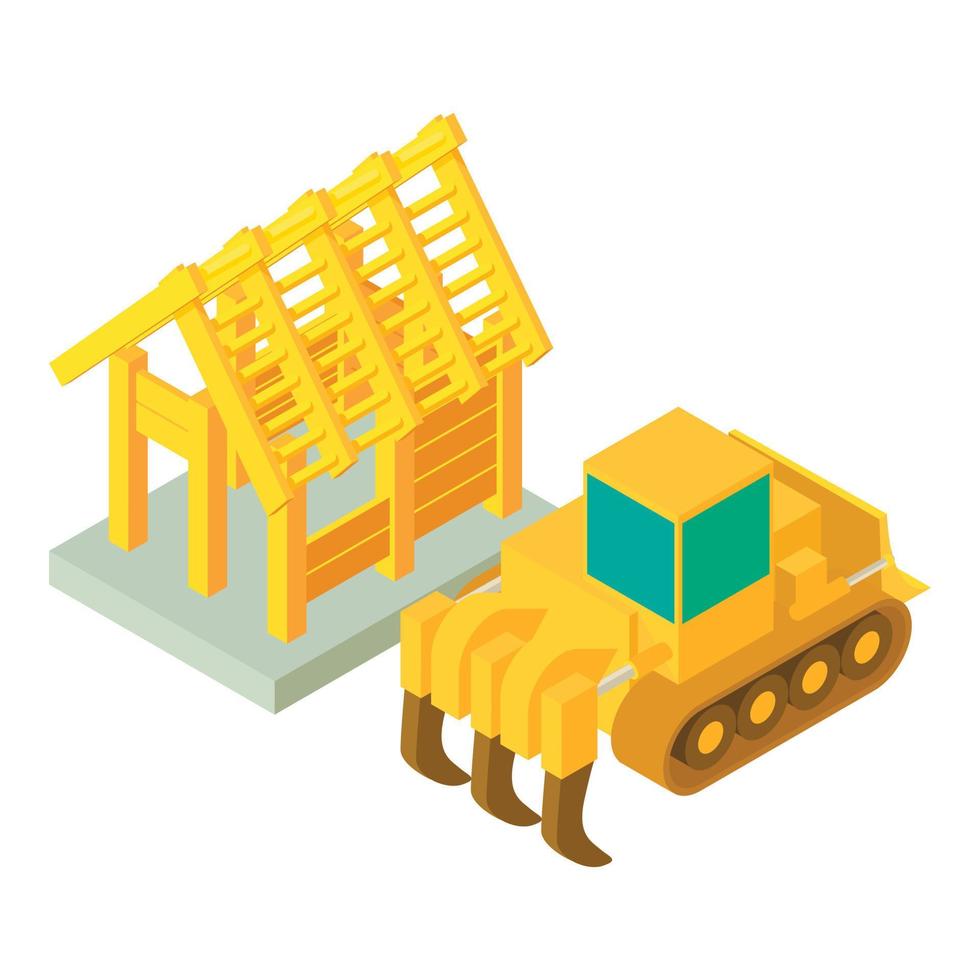 Quarry work icon, isometric style vector