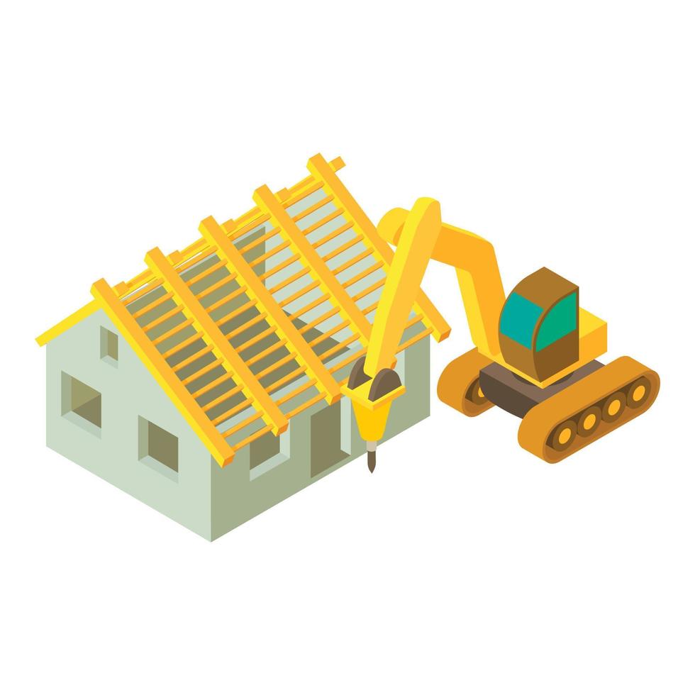 Construction site icon, isometric style vector
